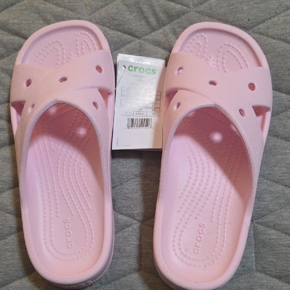 CROCS Pastel Pink Slide Sandals